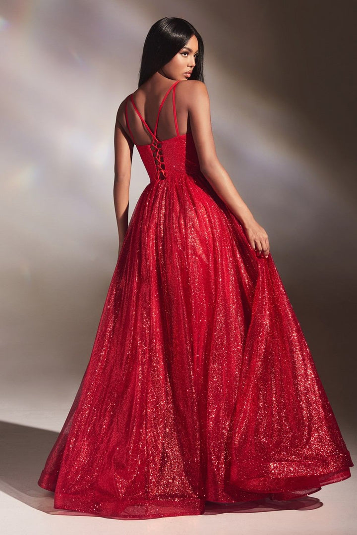 Cinderella Divine CD996 Floor Length A-line Glitter Ball Gown