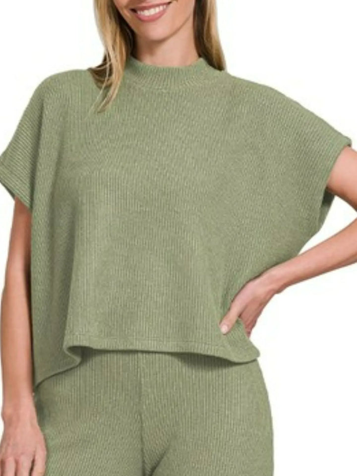 Zenana Sweater Boxy Top & Long Pants Set
