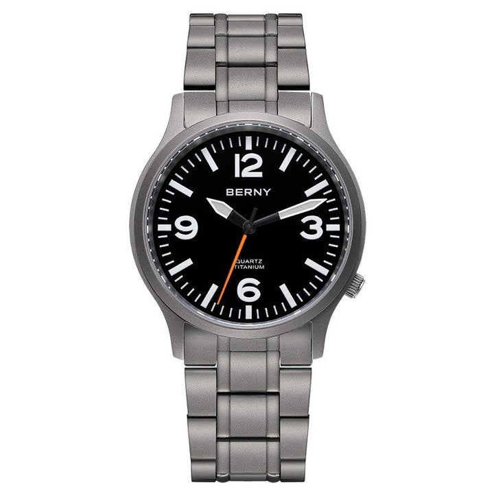 Bernie Mens Waterproof Highly Luminous Titanium Alloy Quartz Watch