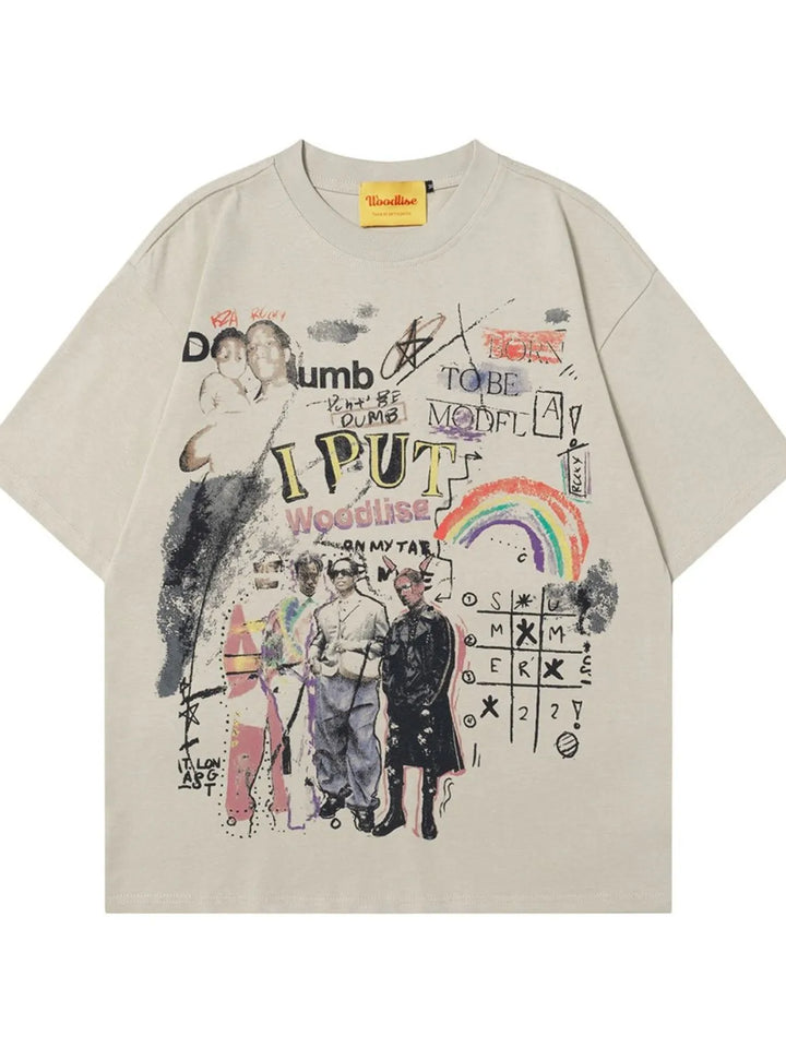 Men's Graphic Round Neck Oversized T-Shirt