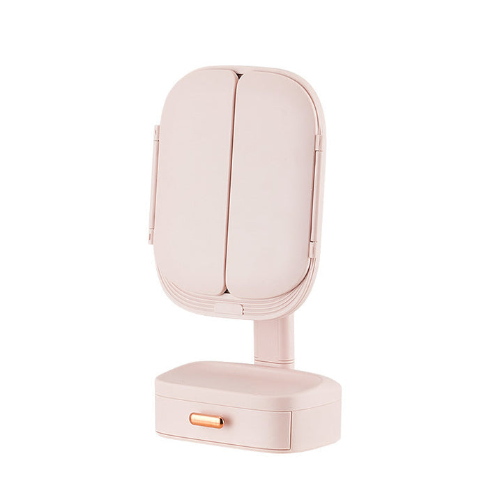 Led Desktop Cosmetic Mirror Household Foldable With Light