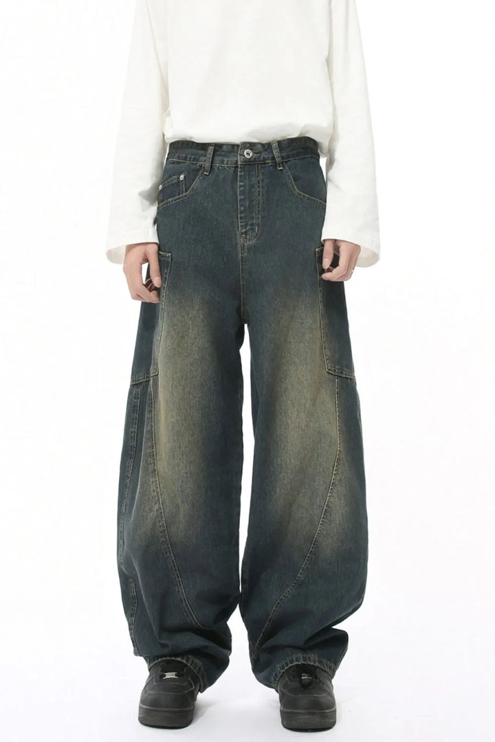 Mid Rise Waist Jeans with Pockets