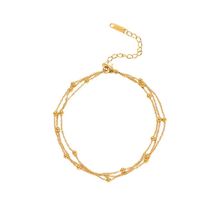 Fashionable And Minimalist Multi-layer Metal Bead Anklet