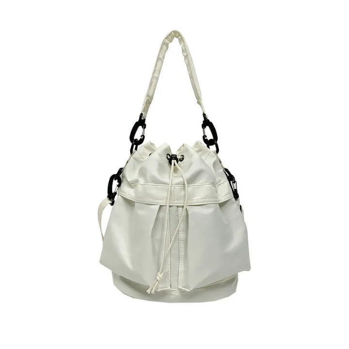 Drawstring Nylon Bucket Bag