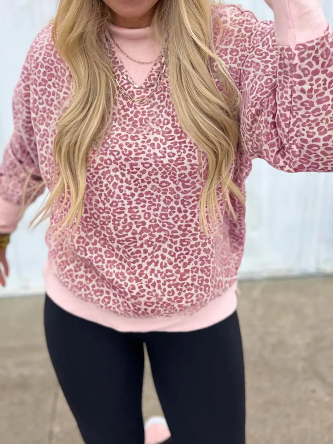 Leopard Long Sleeve Relaxed Fit Sweatshirt
