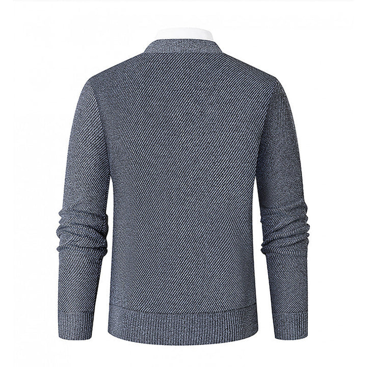 Mens Cardigan With Fleece Lining Thickened Outerwear