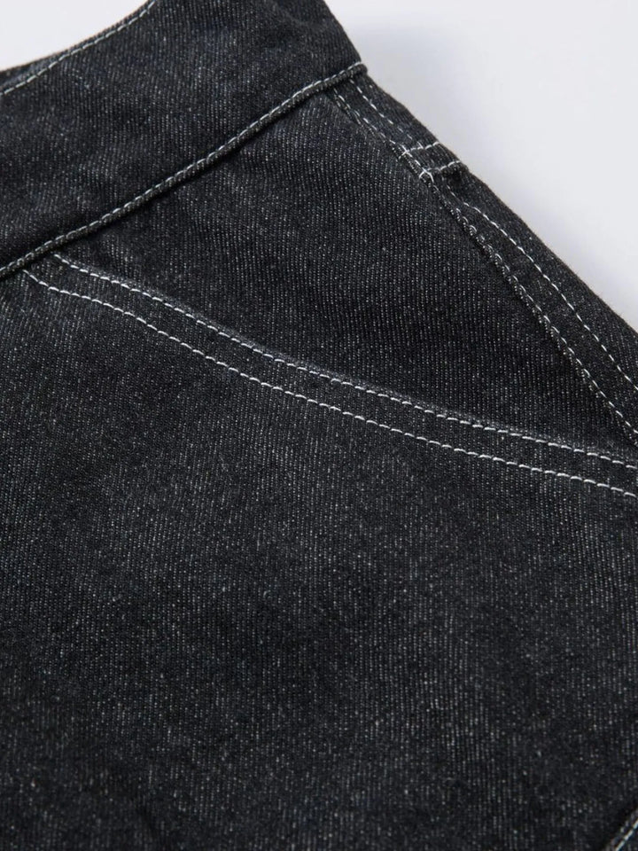 Men's Wide Leg Jeans with Contrast Panels