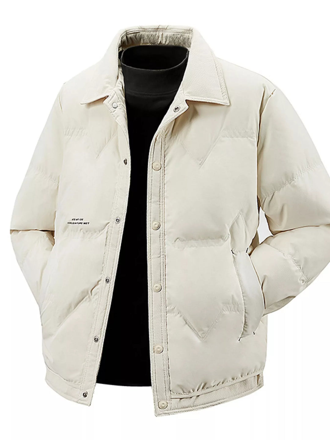 Men's Plus Size Snap-Down Padded Winter Coat