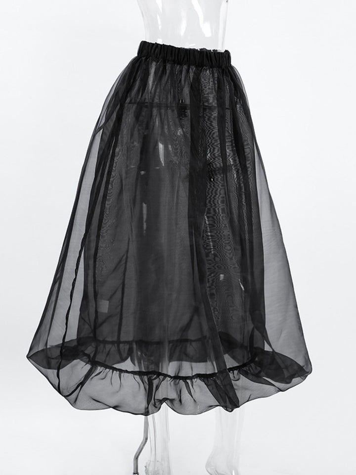 Elastic Waist Flowy Skirt