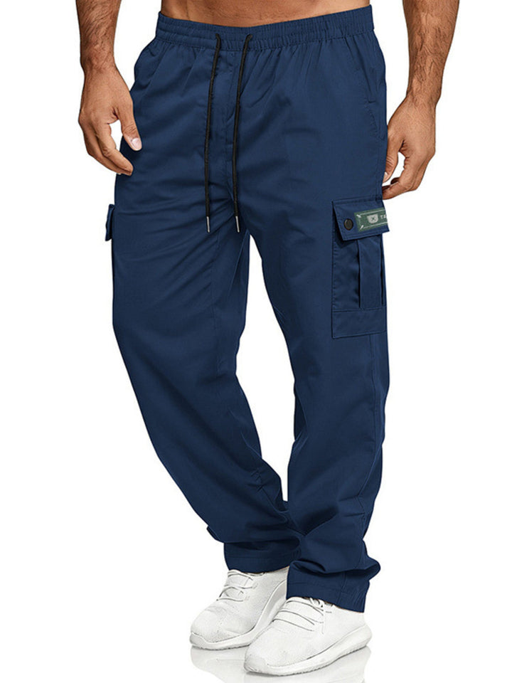 Men's Full Size Cargo Pants with Drawstring Waist Plus Size
