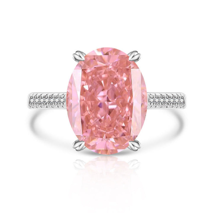 Female Versatile Casual Papalacha High Carbon Diamond Ice Flower Ring