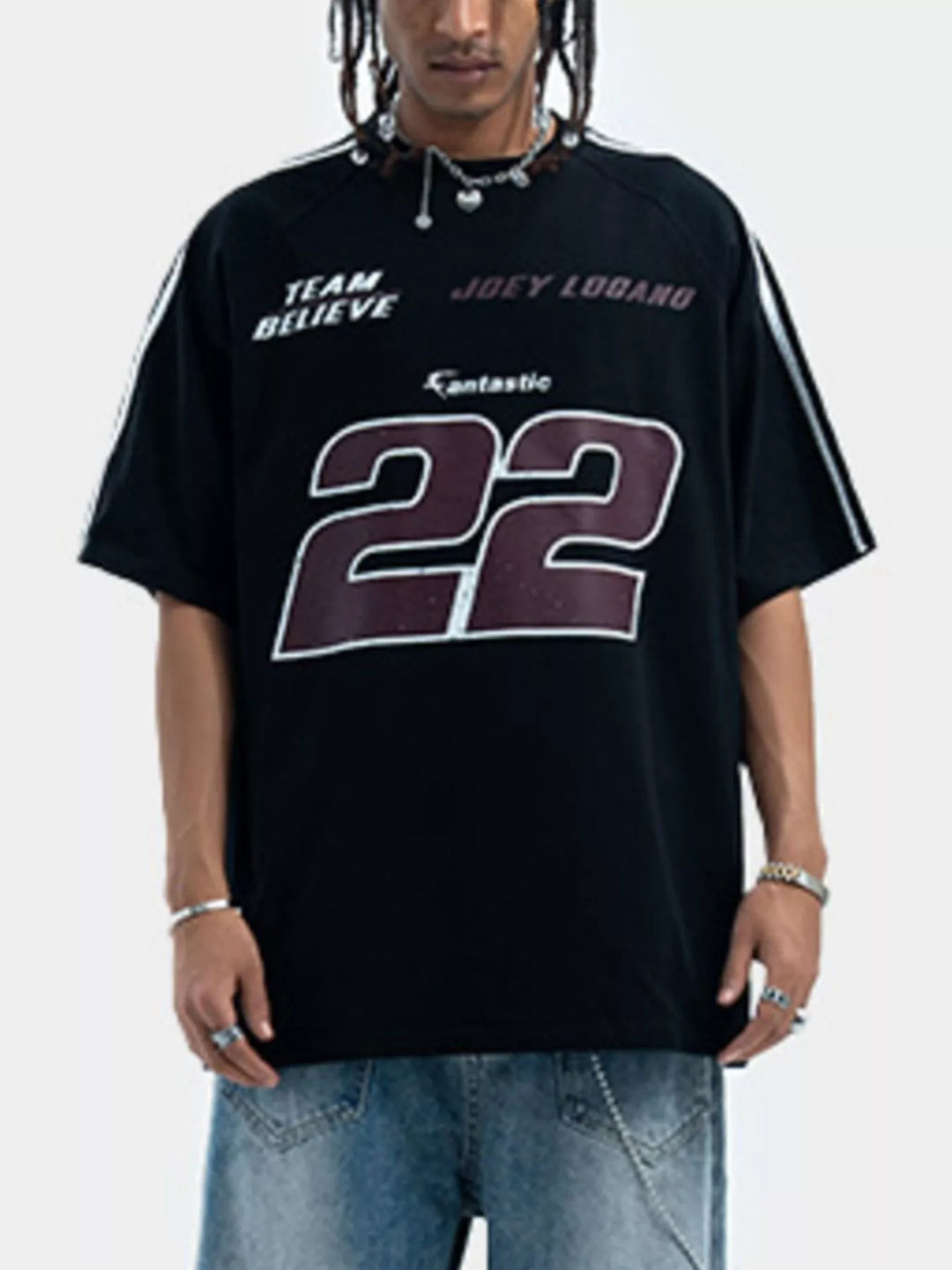 Men's Number Round Neck Short Sleeve T-Shirt