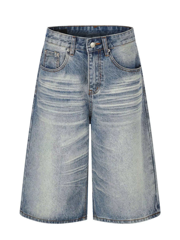 Men's Vintage Wash Wide Leg Denim Capris