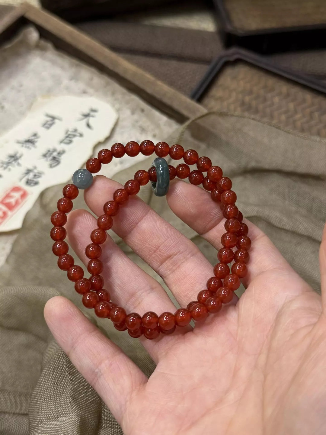Double Layered Agate Beaded Bracelet