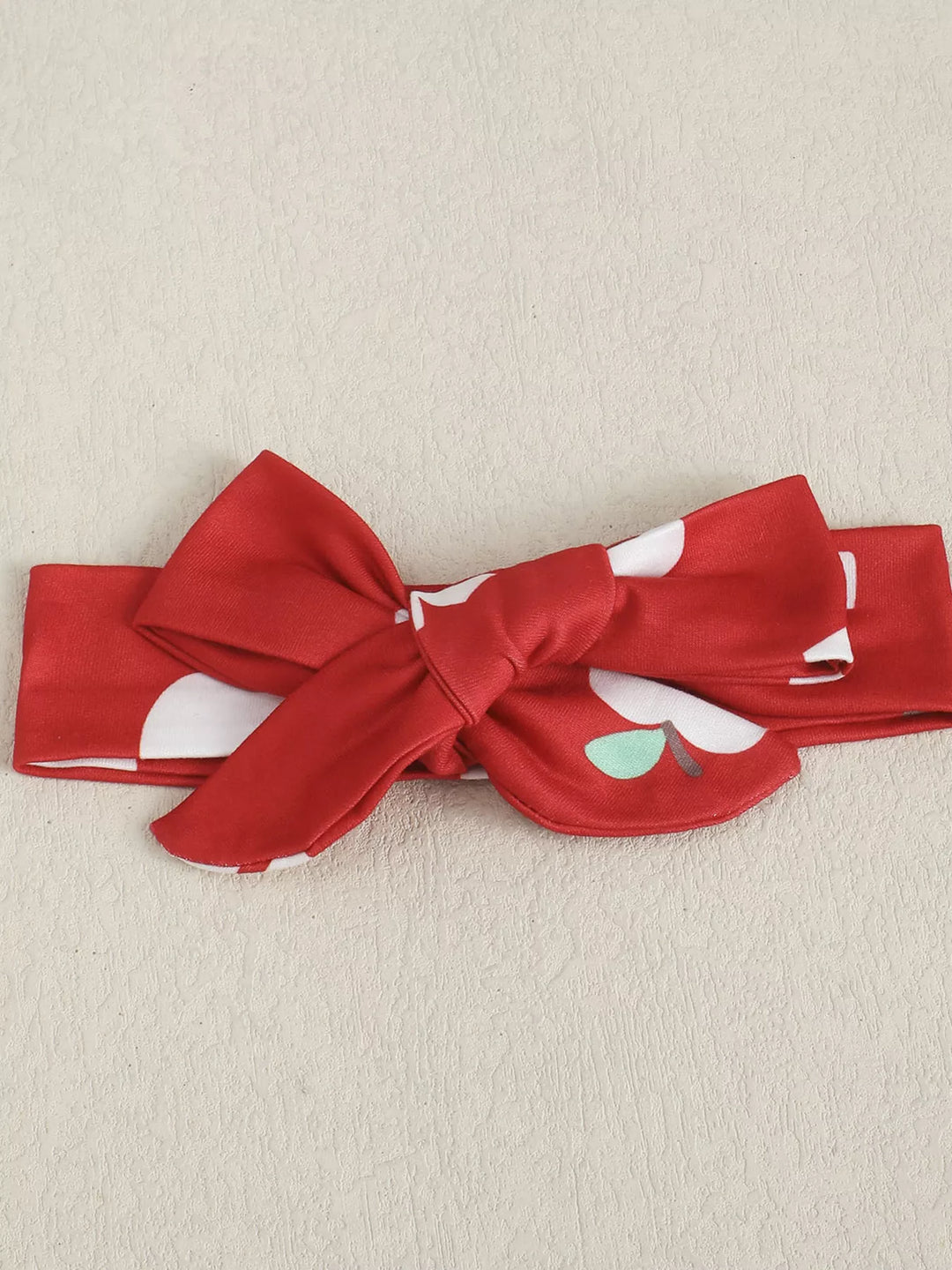 Children's Ribbed Apple Bodysuit & Flare Pants Set with Headband