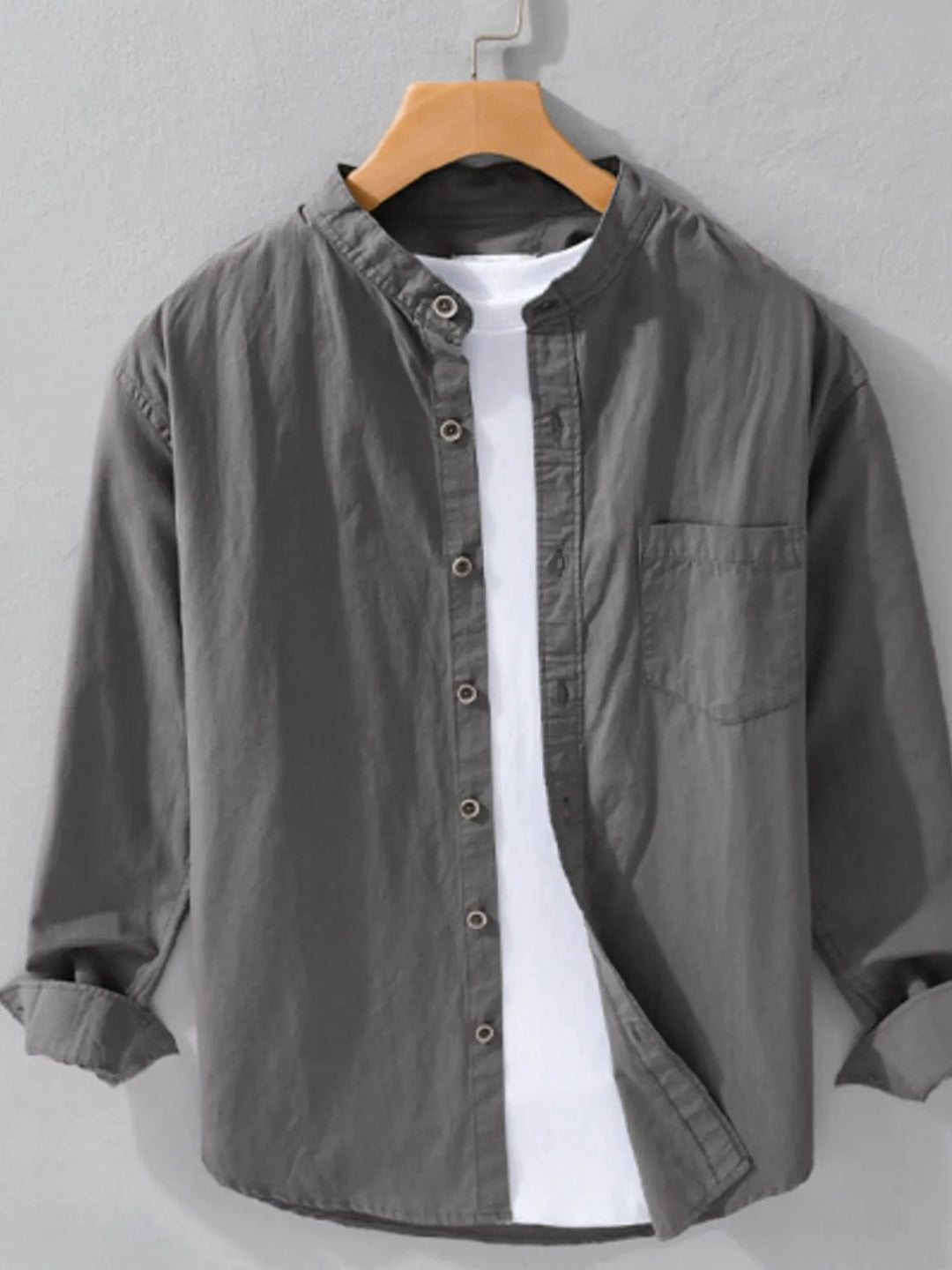 Men's Plus Size Button Up Long Sleeve Shirt