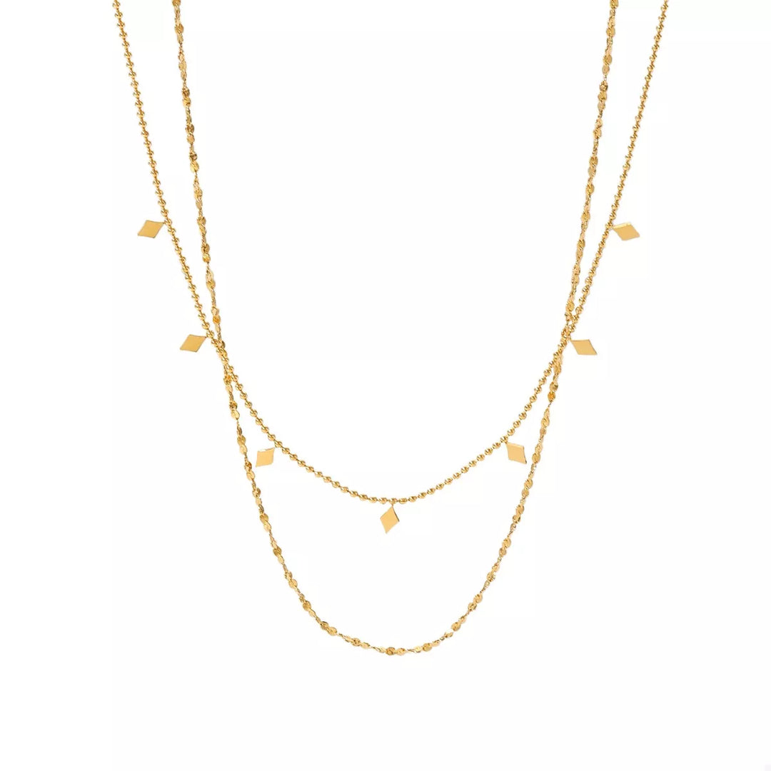 18K Gold-Plated Double Layered Necklace