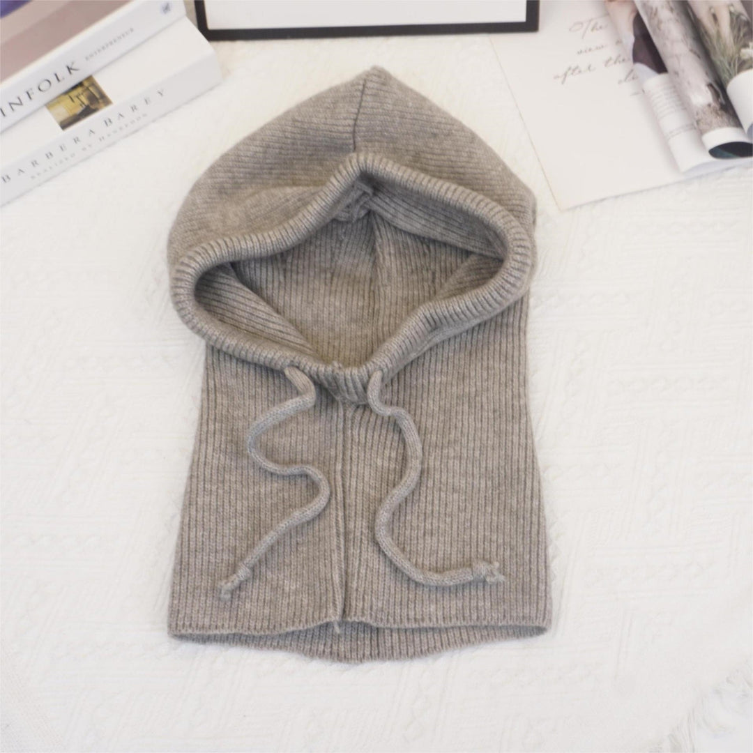 Fashionable And Warm Scarf With Integrated Yarn Knitted Hat For Women