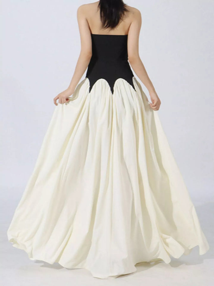 Two Tone Tube Maxi Dress