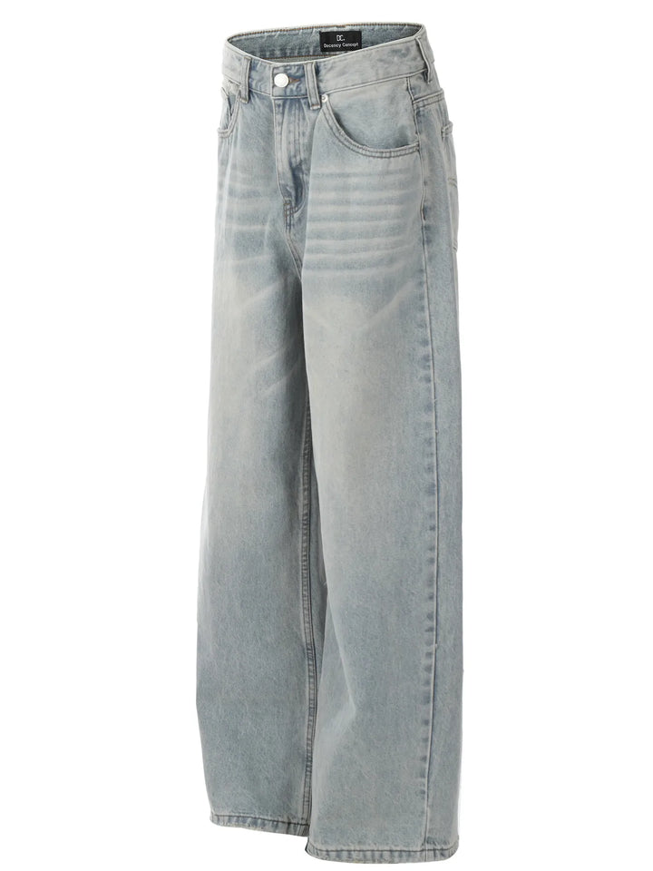 Men's Wash Wide Leg Relaxed Fit Jeans