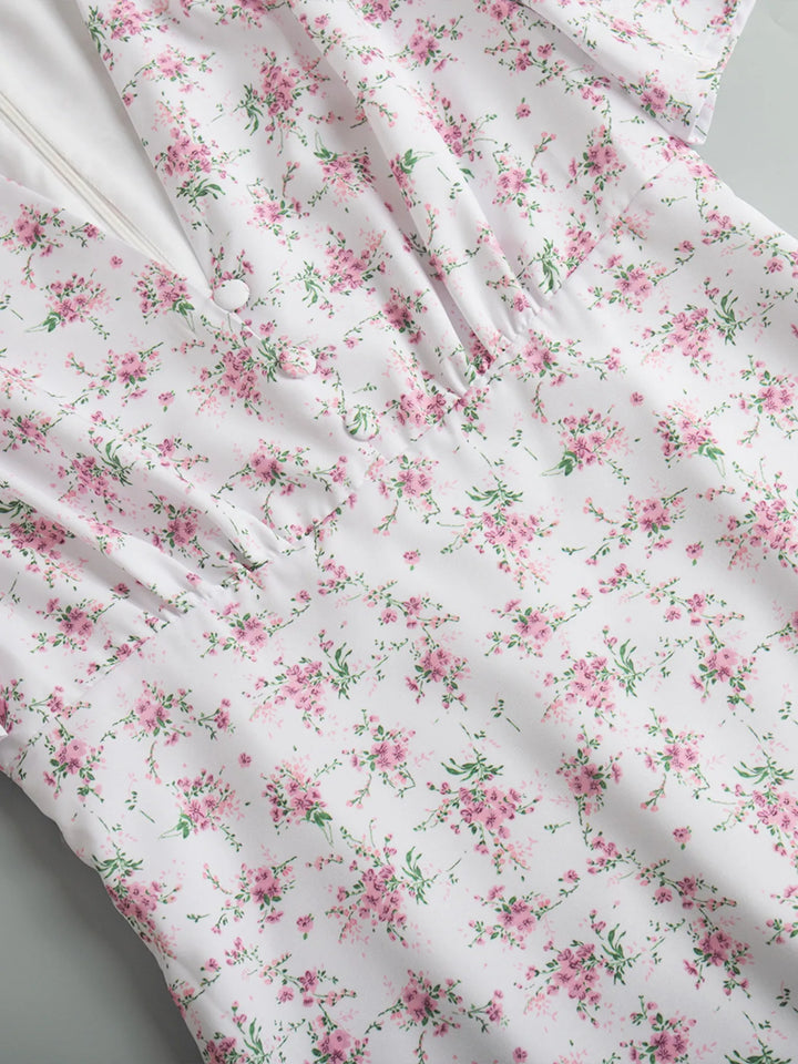 Floral Print Short Sleeve Dress