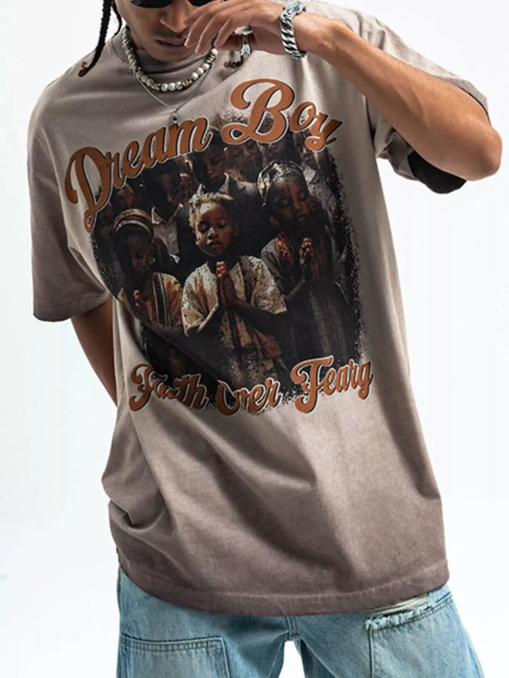 Men's Graphic Round Neck Short Sleeve T-Shirt