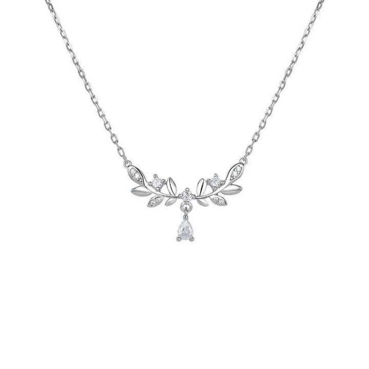 925 Sterling Silver Zircon Flower Necklace
