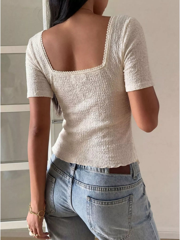 Sweetheart Neck Layered Ruffle Top