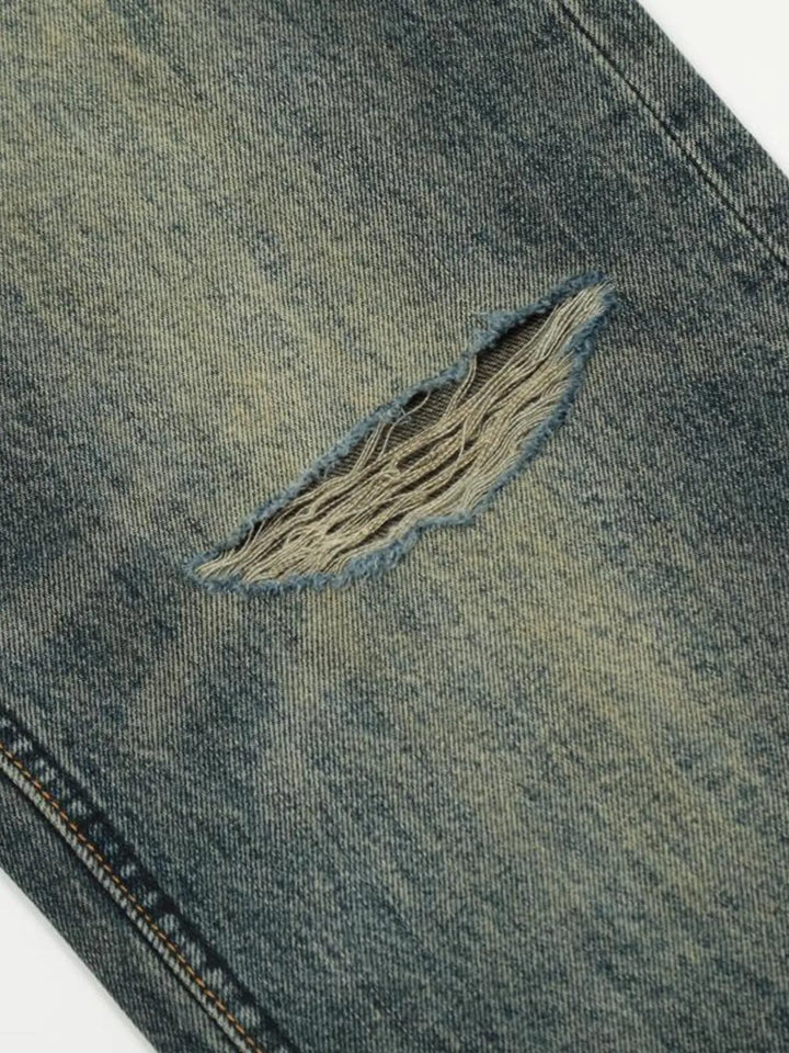 Men's Vintage Distressed Flare Jeans