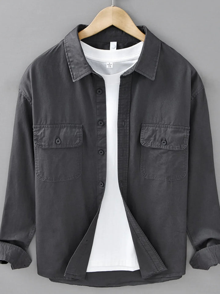 Men's Plus Size Button Up Long Sleeve Shirt