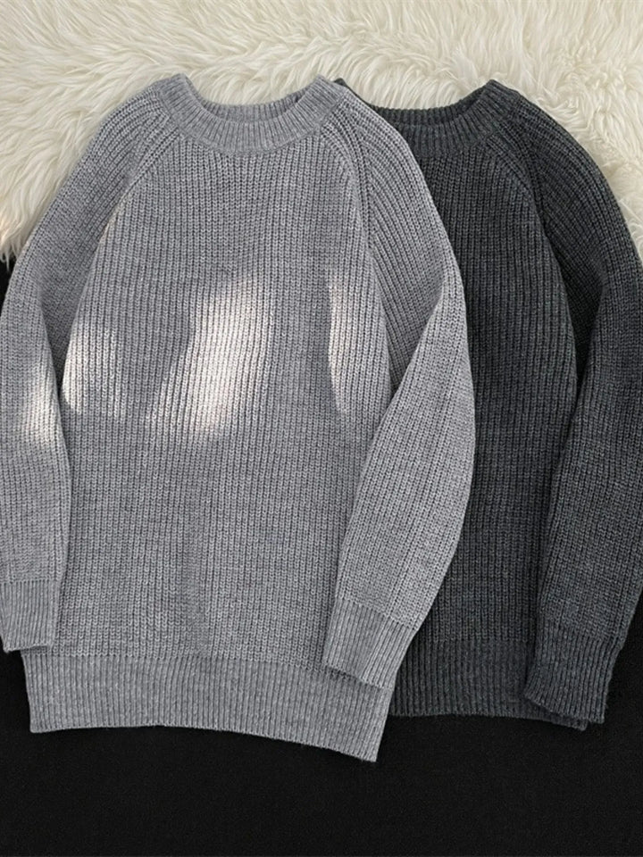 Men's Plus Size Round Neck Long Sleeve Sweater