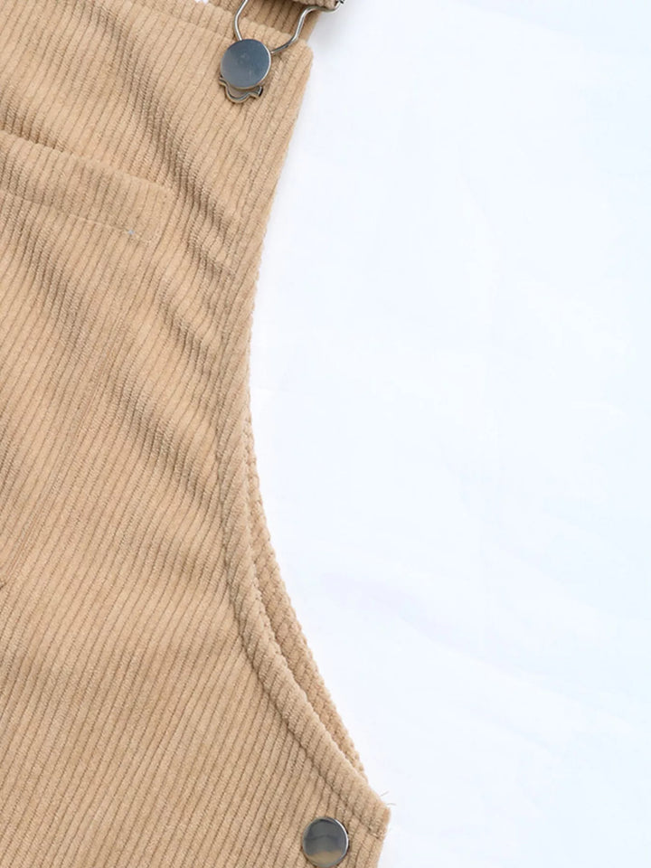 Casual Corduroy Overall Dress