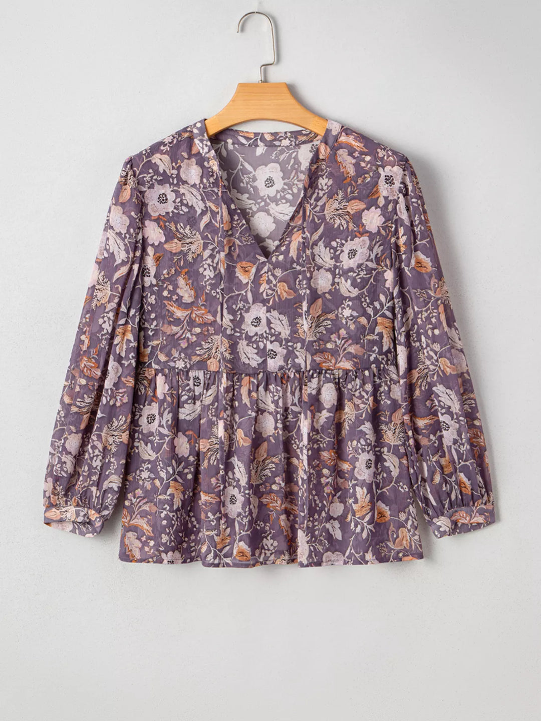 Floral Print Tie Neck Blouse