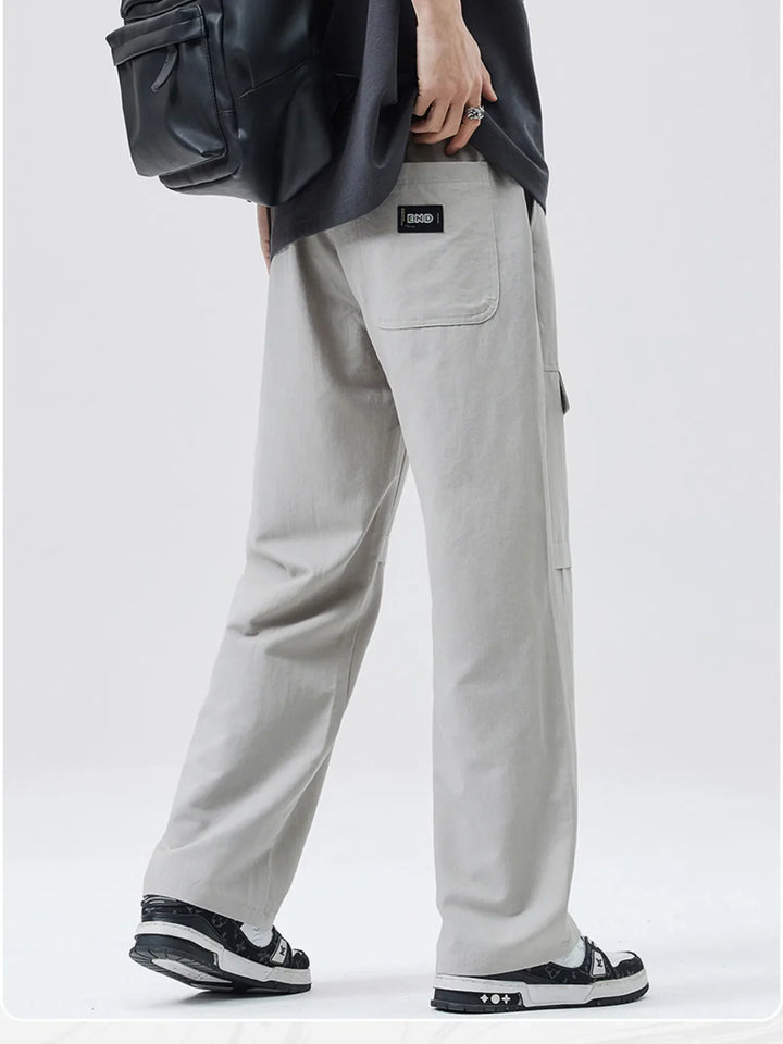 Men's Full Size Drawstring Wide Leg Cargo Pants Plus Size