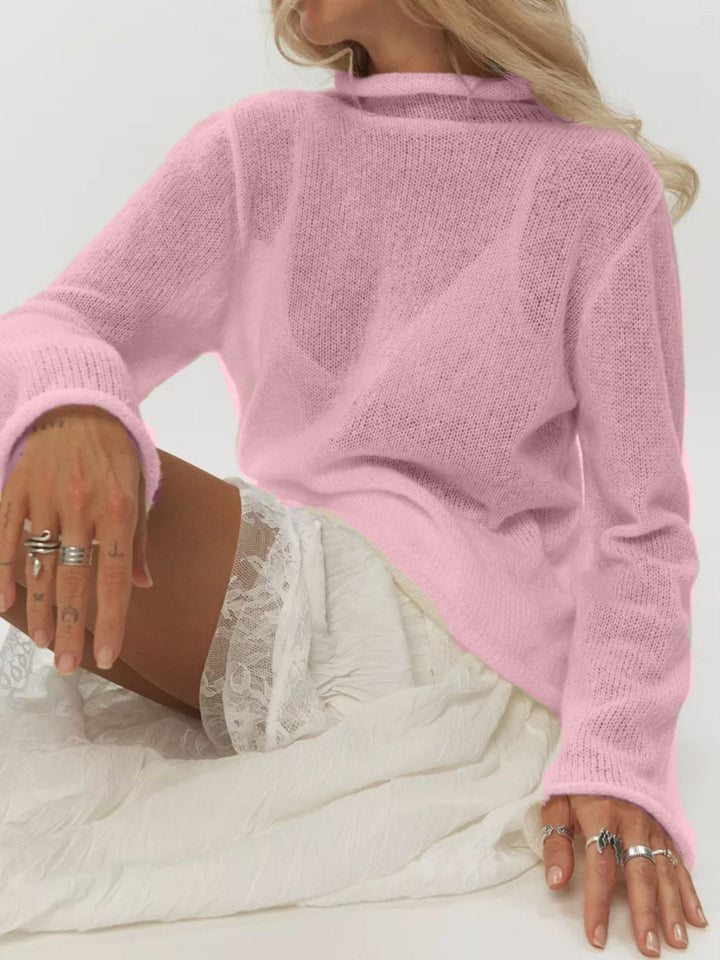 Mock Neck Long Sleeve Sweater