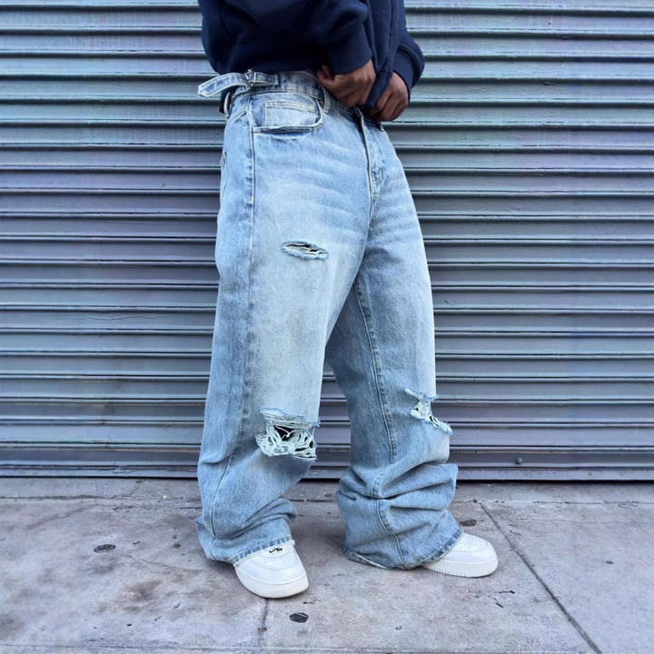 High-street American-style Ripped Jeans For Men