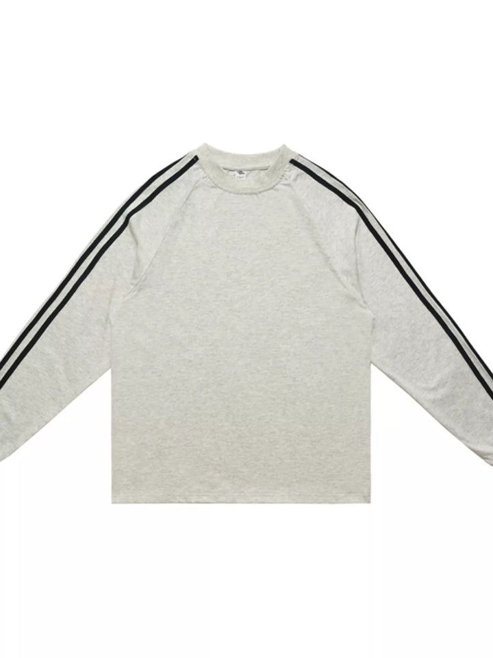 Men's Striped Round Neck Long Sleeve T-Shirt