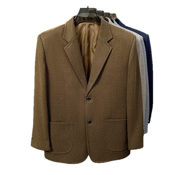Lightly Mature-style Casual Mens Heavy Wool Suit For Spring And Autumn