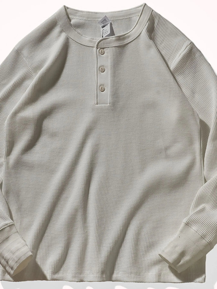Men's Plus Size Button Detail Long Sleeve T-Shirt