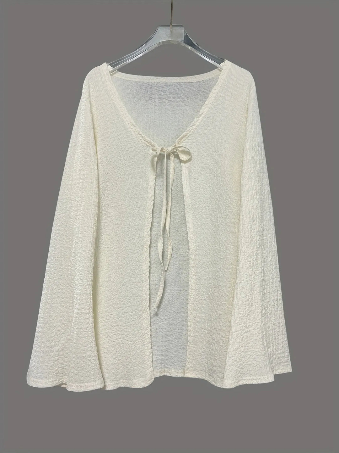 Tie Front Long Sleeve Top and Shorts Set
