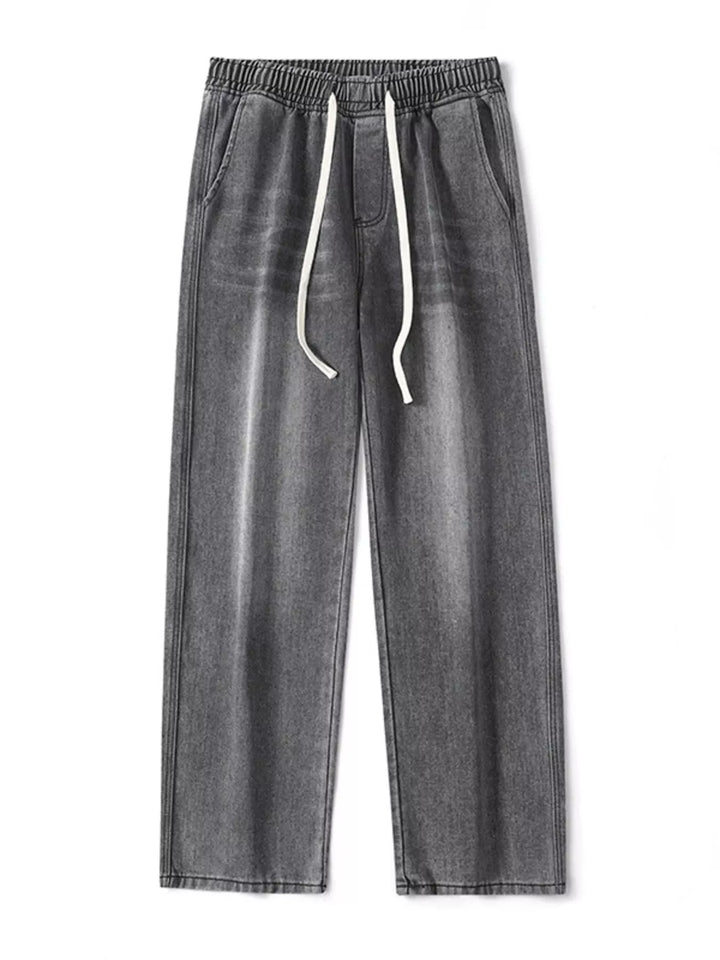 Men's Full Size Drawstring Wash Wide Leg Jeans Plus Size