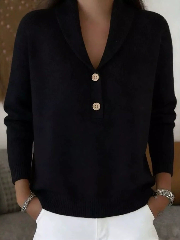 Full Size Button Detail Long Sleeve Sweater Plus Size