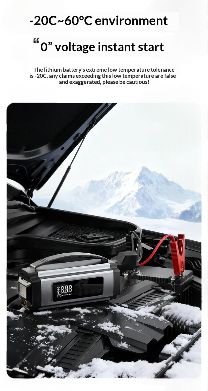 3-in-1 Portable Cordless Car Starter & Tire Inflator Multifunctional Emergency Vehicle Tool