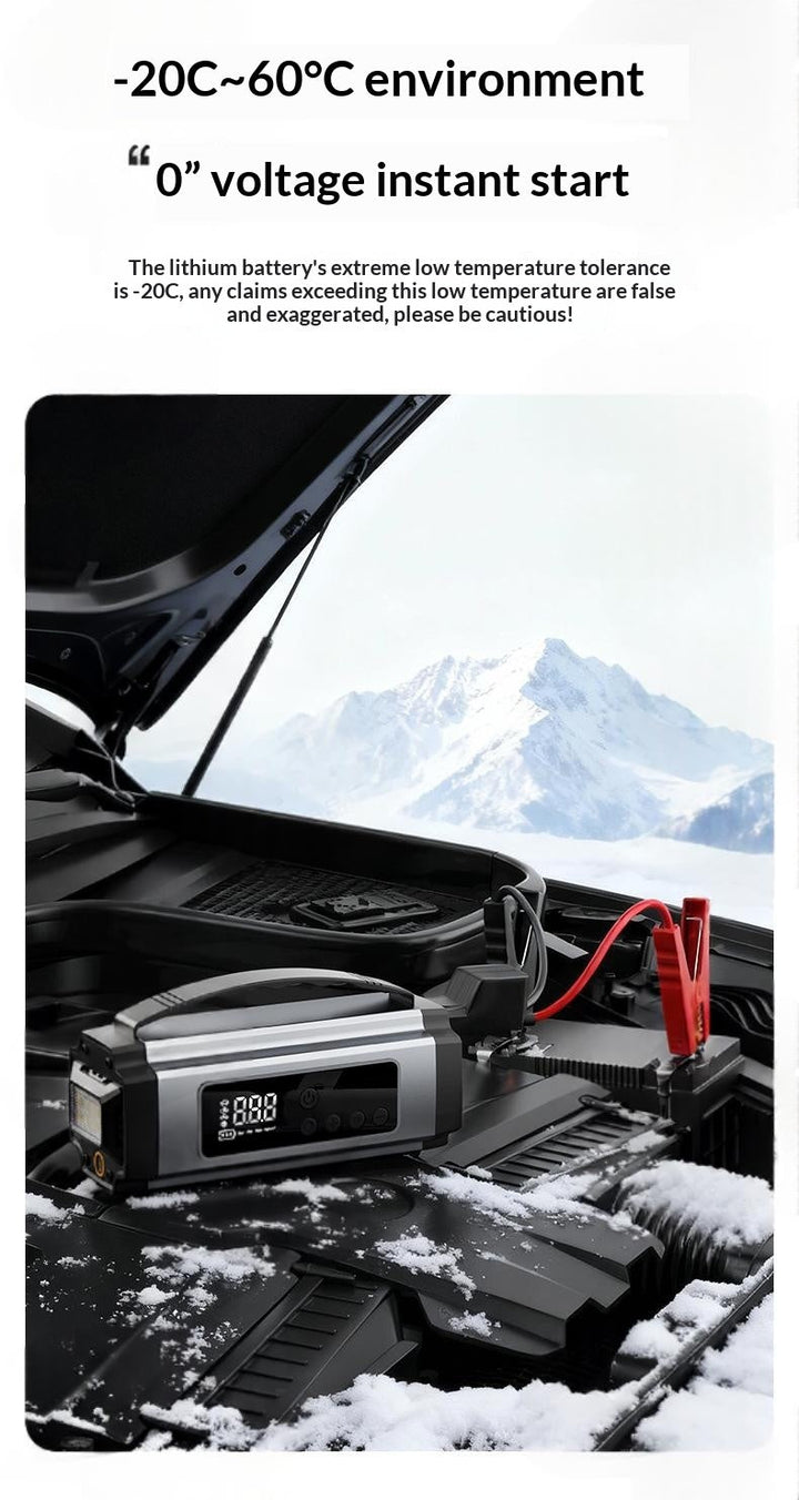 3-in-1 Portable Cordless Car Starter & Tire Inflator Multifunctional Emergency Vehicle Tool