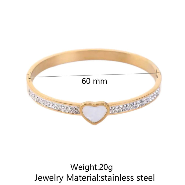 Stainless Steel Inlaid Rhinestone Buckle Bracelet
