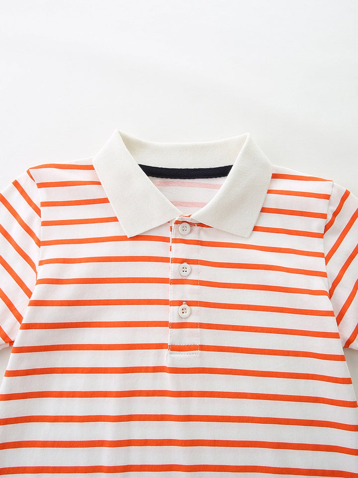 Children's Striped Short Sleeve Polo & Shorts Set