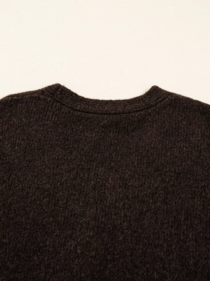 Heart Metal Button V Neck Cardigan Sweater