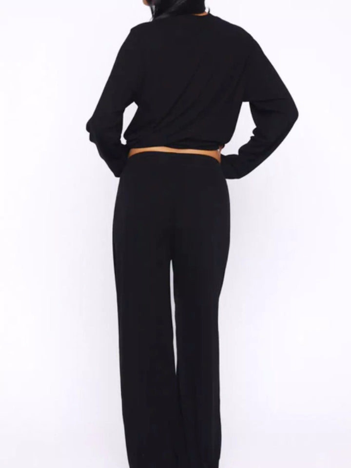 Relaxed Fit Long Sleeve Top and Pants Set