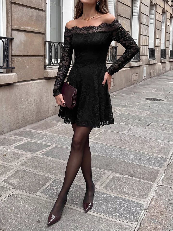 Lace Off Shoulder Mini Dress