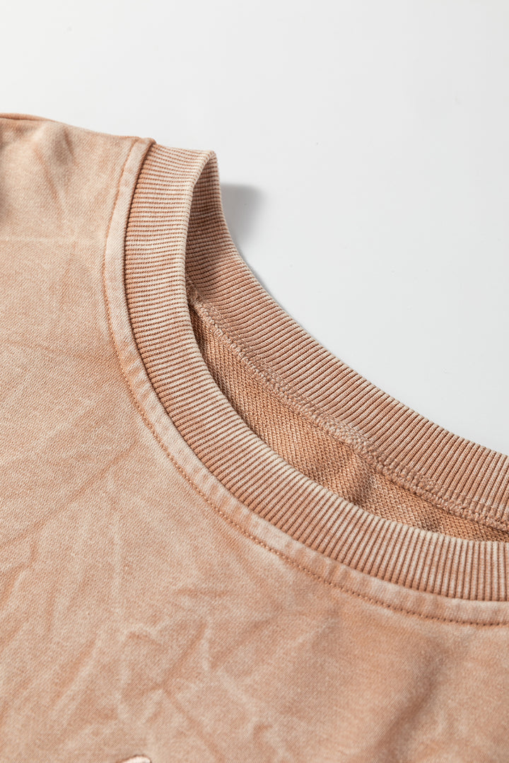 DUNE saved by grace Embroidered Mineral Wash Plus Size Sweatshirt